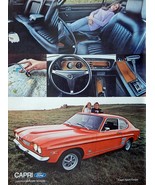 1971 Ford Capri Car, 70&#39;s print ad. Color Illustration. (beautiful) orig... - £10.21 GBP