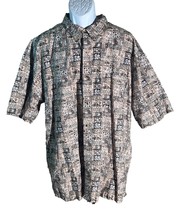 BIG DOGS Men&#39;s Short Sleeve Button Down Cotton Hawaiian Shirt Multi-Colored 2XL - £10.82 GBP