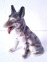 VNTG brown/white German Shepherd Dog. Porcelain figurine. JAPAN. Tongue ... - £6.25 GBP