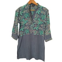 Soch Silk Tunic S Sequins Top Blouse Ethnic Shirt Flowy India Bohemian Hippie - £23.64 GBP