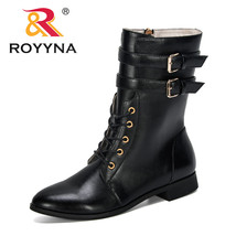 New Designers Mid-calf Boots Women Shoes Military Boots Women Long Boots Lady Fa - £45.22 GBP