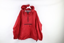 Vintage Gap Mens Large Distressed Packable Hooded Windbreaker Anorak Jacket Red - £35.16 GBP