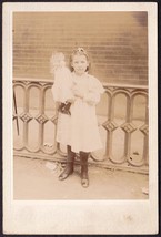 Beatrice Lindner Cabinet Photo - Pretty Girl Holding Toy Doll - £15.75 GBP