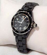 NEW K &amp; BROS 9144-1C-901 Women&#39;s Full Ceramic Black Italian Design Watch w/ Date - £124.23 GBP