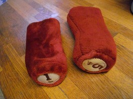 Vintage Dunlop Maroon Faux Fur Head Covers for Drivers 1 &amp; 5 Wood - £18.48 GBP