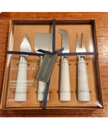 NIB SET 4 Pottery Barn White Marble Cheese Knives Stainless NEW $49 - $410.61 MXN