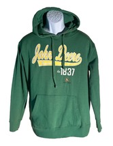 JOHN DEERE Long Sleeve Pull-Over Hooded Sweatshirt Green Large - $21.77