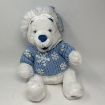 Disney Store Exclusive Winnie The Pooh Bear Winter White Snowflake Plush... - £13.97 GBP