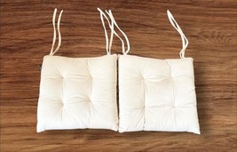 Set 2 Tahari Home Beige Velvet Seat Cushions Decor Accent 17x17" Luxe Dining Pad image 4