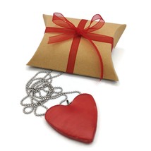 Collana con ciondolo a cuore rosso da donna, gioielli artigianali per San... - £37.99 GBP