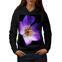 Wellcoda Violet Flower Art Womens Hoodie, Purple Casual Hooded Sweatshirt - £29.61 GBP