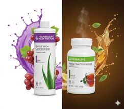 Herbal Tea Concentrate Original Flavor 3.6Oz &amp; Grape Aloe Pint Exp5/27 - $129.21 CAD