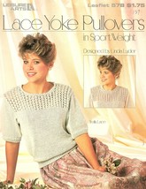 Leisure Arts 578 Lace Yoke Pullovers in Sport Weight Knitting Pattern - £3.31 GBP