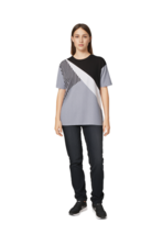 Women Top Unbranded Women Gray Colorblock Design Top Size L - $4.95