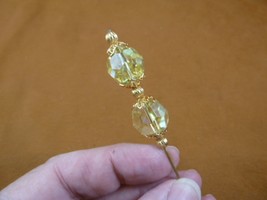 (U72-9) yellow Austrian crystal glass bead gold tone hatpin Pin hat pins JEWELRY - £8.28 GBP