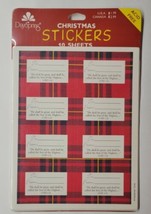 Dayspring 10 Christmas Sticker Sheets Plaid To From Luke 1:32 - $6.92