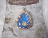 2008 Blue Moon Bead Manor House Metal Acrylic Statement Pendant Flat Bac... - $5.93