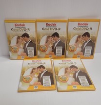 Lot of 5 Kodak Preservation 24K Gold DVD-R Disc 52x 700MB 80Min New Sealed - £59.19 GBP