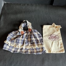 Vintage Ganz Cottage Collectibles Retired Blue Plaid Dress with Own Bag - $8.75