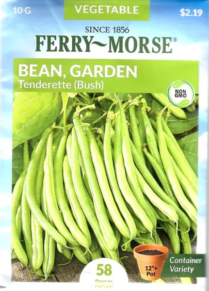 Bean Tenderette Bush Vegetable Seeds Non-Gmo - Ferry Morse 12/24 Fresh Garden - $7.90