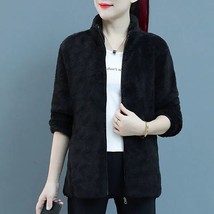 Ided fleece wool coats women s fall winter thickened warm stand up collar short jackets thumb200