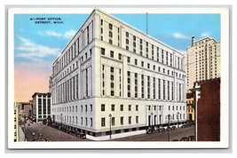Post Office Building Detroit Michigan MI UNP Linen Postcard E19 - £1.53 GBP
