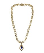 2.30 Carat Pear Shape Tanzanite and Diamond Necklace 14K Yellow Gold 16 ... - $10,146.06 CAD