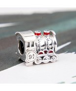 925 Sterling Silver HP Hogwarts Express Train Charm with Dark Red Enamel - $27.16 CAD