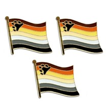 3 Bear Pride Flag Pins 0.5&quot; Lapel Pin Hat Tie Tack Lgbtq Gay Brotherhood Lot Set - £7.97 GBP