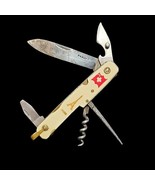 Vintage Pradel French Camp Style Multi Tool Folding Pocket Knife Red Cro... - $174.65 CAD
