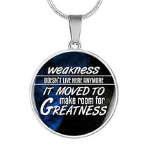 Express Your Love Gifts Weakness Doesn&#39;t Live Here AnymoreCirclePendant Necklace - £47.82 GBP