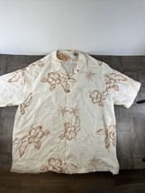 Tommy Bahama Shirt Mens XL Brown Short Sleeve Button Up Floral Hawaiian - $14.78