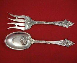 Narcissus by Towle Sterling Silver Salad Serving Set 2pc w/ Flowers Leaf Handles - £1,169.93 GBP