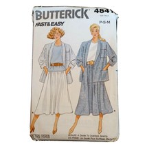 Butterick 4841 Misses Jacket Top Skirt double breasted P S M size 6 8 10... - $5.85