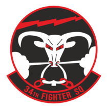 7&quot; army 34th fighter squadron bumper sticker decal usa made - £22.37 GBP