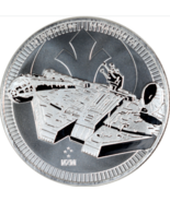 2021 - Niue Star Wars Millennium Falcon 1 oz .999 FINE Silver COIN BU IN... - £39.72 GBP