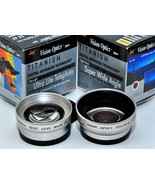 Vision Optics Titanium 0.5X Wide Angle &amp; 2X Telephoto AF Video Lenses Ne... - £14.42 GBP