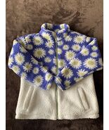 Cat &amp; Jack  Faux Fur Fuzzy Jacket Girls Size L (10/12) White &amp; Blue - $12.86