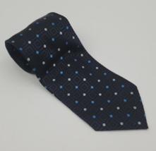 Roberto Villini Collezione Blue Square Geometric Handmade 100% Silk Tie - $14.50