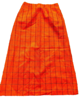 Harvey Bernard Vintage Skirt Women orange Plaid 100% Pure Wool pockets s... - £23.59 GBP