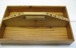 Vintage Wood Tool Box Artist Work Box Primitive Decor Carrier Tote Carpe... - £29.39 GBP