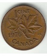 1976 Canada 1 cent Coin Queen Elizabeth II &amp; Maple Leaf - $1,818.83 MXN
