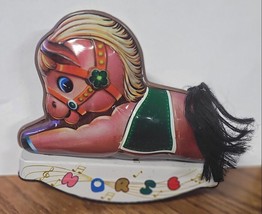 Vintage Tin Wind Up Rocking Horse 7 Inches Tall &amp; Wide - £19.94 GBP