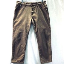Weatherproof Vintage Mens Pants Size 38 X 30 Outdoor Workwear Brown Fleece Lined - £13.18 GBP