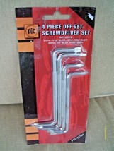 Offset Screwdriver 4 pc Set Bent Right Angle Phillips Flat Head New In Package - £12.36 GBP