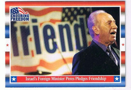 Enduring Freedom Picture Card #12 Israel&#39;s Foreign Minister Peres Topps ... - $0.98