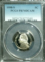 1998-S PCGS PR70DCAM Jefferson Nickel 5c TOP GRADED TOP REGISTRY  20220053 - $29.99