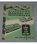 Wisconsin Manual for Motorists Drivers Vehicle 1966 - $6.95