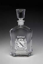 Howard Irish Coat of Arms Whiskey Decanter (Sand Etched) - £42.37 GBP
