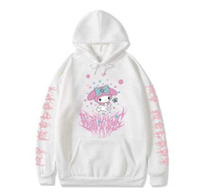 White Pink Melody Hoodie Kawaii Pullover Sweatshirt Hello Kitty Japanese... - £15.61 GBP